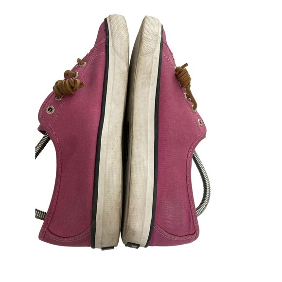 Sperry Womens size 8M Pink Canvas Lace-Up Sneakers shoes - Picture 6 of 8